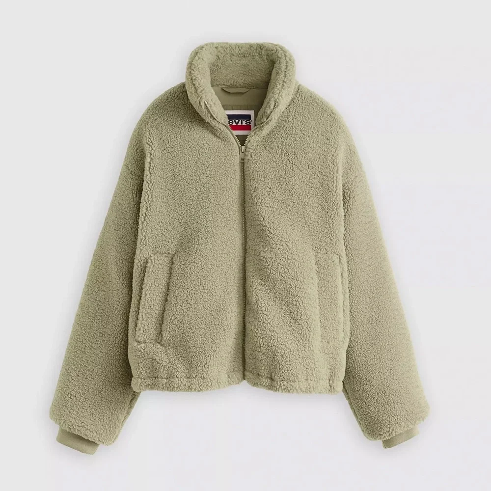 Levi's Olive Teddy Jacket Sea Grass NWOT - Picture 4 of 4